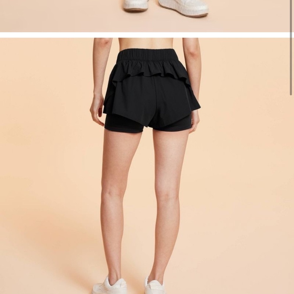 Women's Black Ruffle Skort